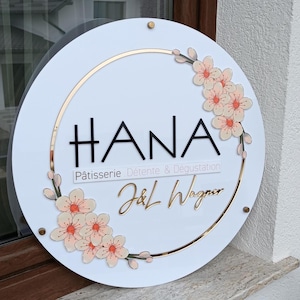 Rundes individuelles Acryl Geschäftsschild, 3D Schild für Schönheitssalon, Business Logo Schilder, individuelles Logo Schild für das Krankenhaus