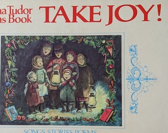 Tasha Tudor TAKE JOY! Christmas Book, 1966 1st Edition Corgi Dogs Old School Illustrations Watercolor