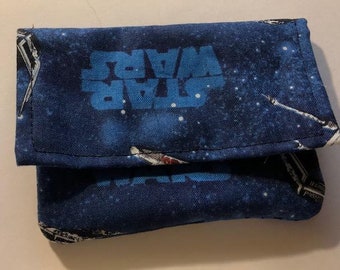 STAR WARS Cotton Fabric Wallet, with 3 Pockets for Credit Cards, Coins & Paper Money, Wonder Wallet by Lazy Girl Designs