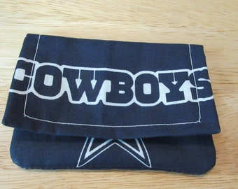 COWBOYS Football Insignias Cotton Fabric Wallet,  3 Pockets for ID, Credit Cards, Coins & Paper Money, Wonder Wallet by Lazy Girl Designs