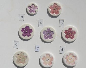 Set of Three Large Porcelain Art Buttons, Handmade and Hand Painted, Your Choice