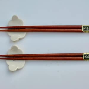 Set of Two Ceramic ChopStick/ Pen Rests with chopsticks, Spoon/Brush Rests, Hand Made Chopstick rests, Cloud design