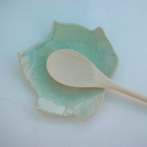 Ceramic Grape Leaf Shape Plate, Food Safe, Handmade image 4