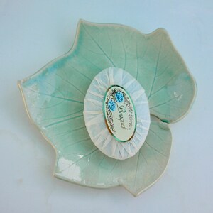 Ceramic Grape Leaf Shape Plate, Food Safe, Handmade image 3