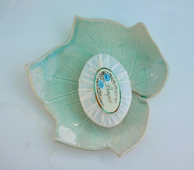 Ceramic Grape Leaf Shape Plate, Food Safe, Handmade image 3