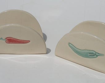 Hand Built Stoneware Taco Holders, Your Choice, Hand Build and hand Painted,  Food Safe Glaze