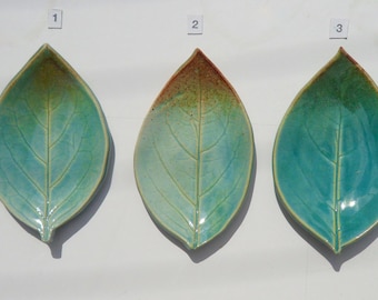 Persimmon leaf  Hand Built, Your Choice, Food Safe Glaze