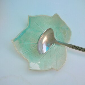 Ceramic Grape Leaf Shape Plate, Food Safe, Handmade image 2