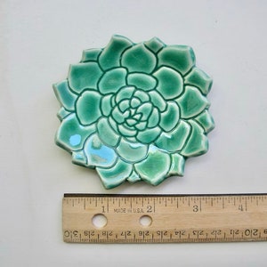 Your choice, Mamezara, One plate or Two plates, Rosette Echeveria plate, Rose-shaped,Handmade, Food Safe Glaze. Free Shipping