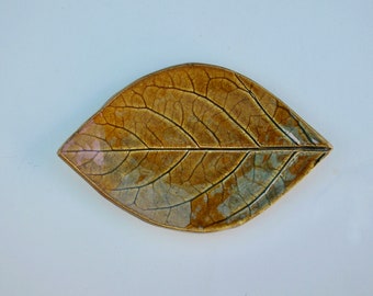 Ceramic Leaf Shape Plate, Persimmon Plate, Handmade