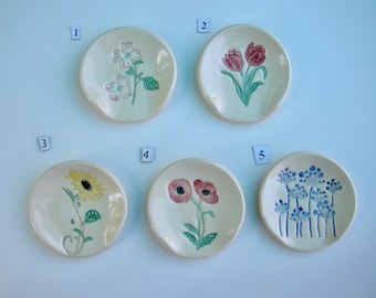 Your Choice of Ceramic Teabag /Spoon rest Dish, Hand Built Hand Painted, Free Shipping