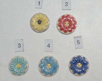 Set of Three  Porcelain Buttons,  Ceramic Art Buttons, Handmade