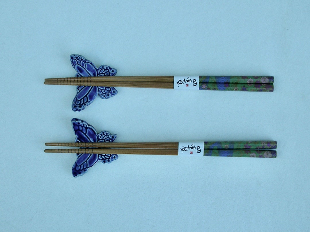 Set of Two Ceramic Chopstick/ Pen Rests With Chopsticks Etsy