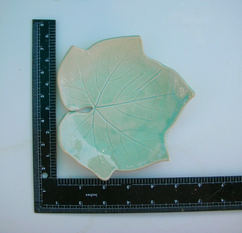 Ceramic Grape Leaf Shape Plate, Food Safe, Handmade image 5