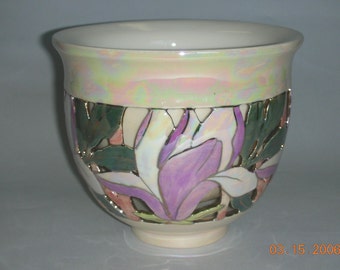 Double Wall Bowl, One of a Kind, wheel thrown Ceramic Bowl, Magnolia