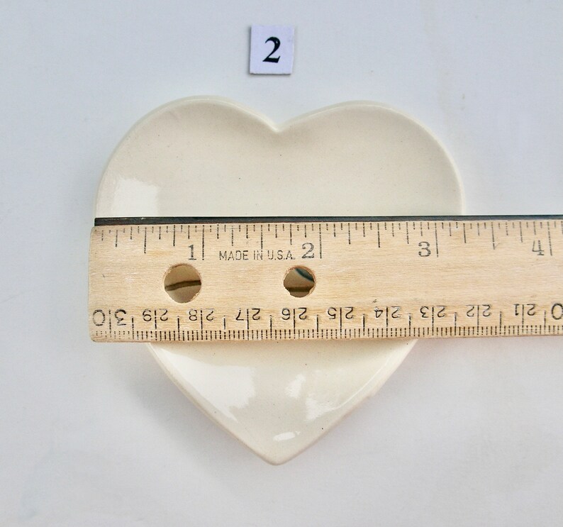 Your Choice of Ceramic Heart Ring Dish, wedding favor, Jewelry Dish/Teabag Holder, Hand Built Hand Painted, Blue Love Birds, Free Shipping image 3