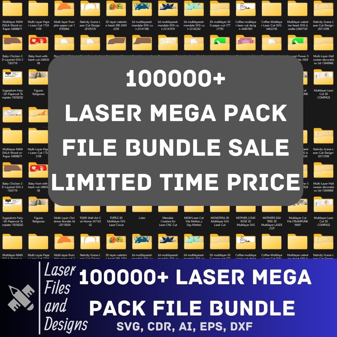 Mega Laser Cut Bundle 100000 Vector, Dxf Files, 3d, 2D, Cnc, Laser Cut ...