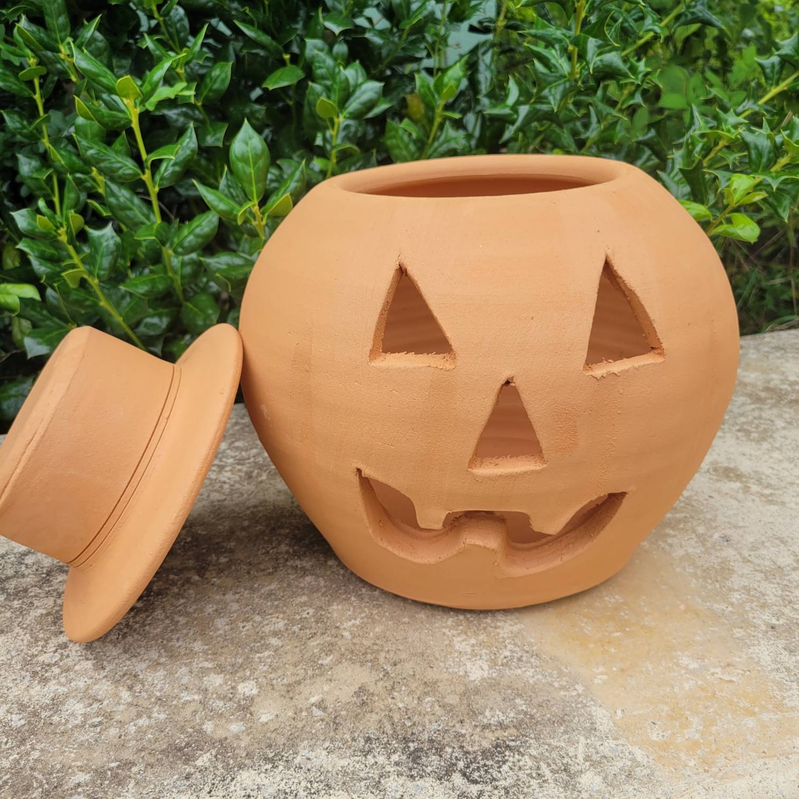 3 Gallon Terra Cotta Jacko'lantern Pumpkin With Hat From Etsy