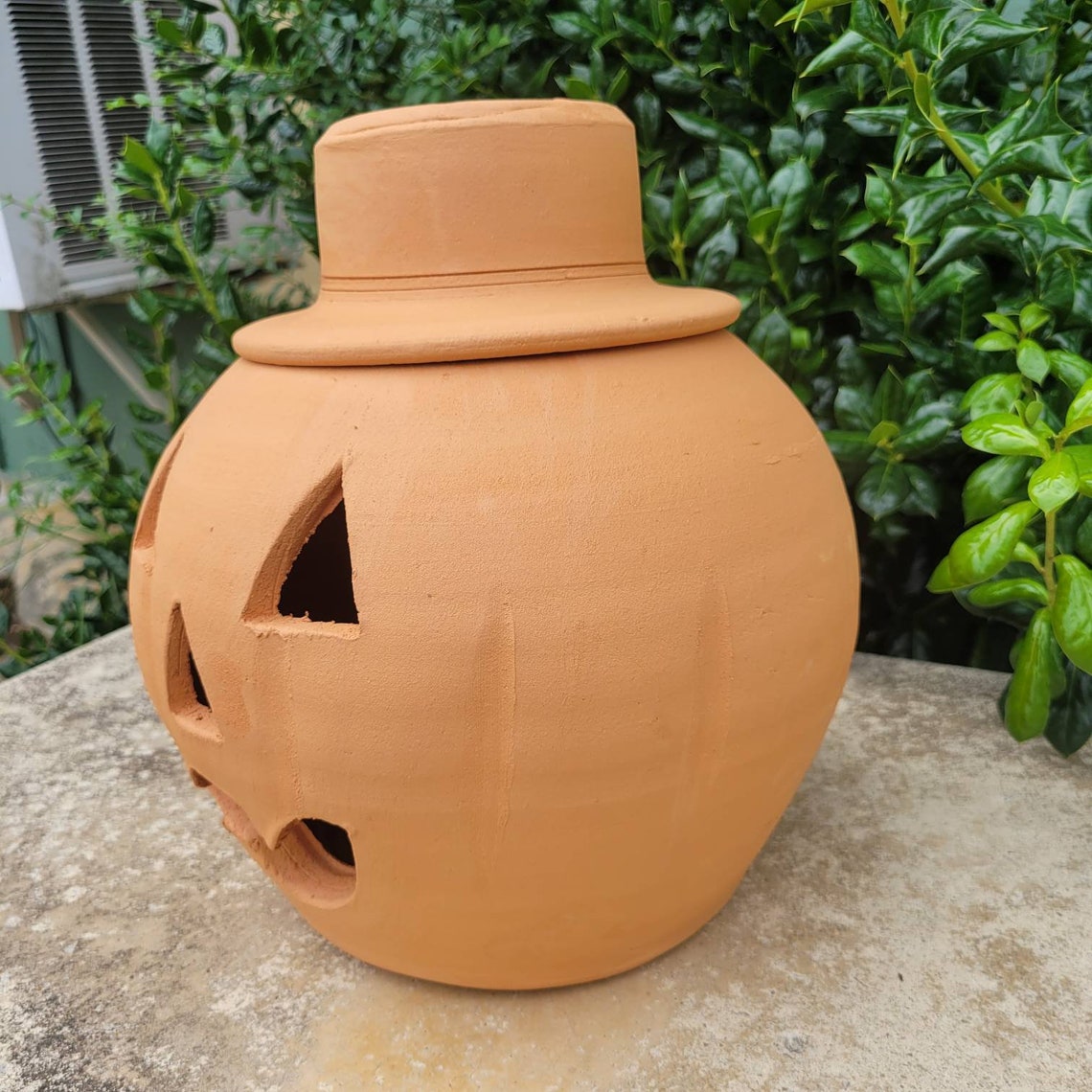 3 Gallon Terra Cotta Jacko'lantern Pumpkin With Hat From Etsy