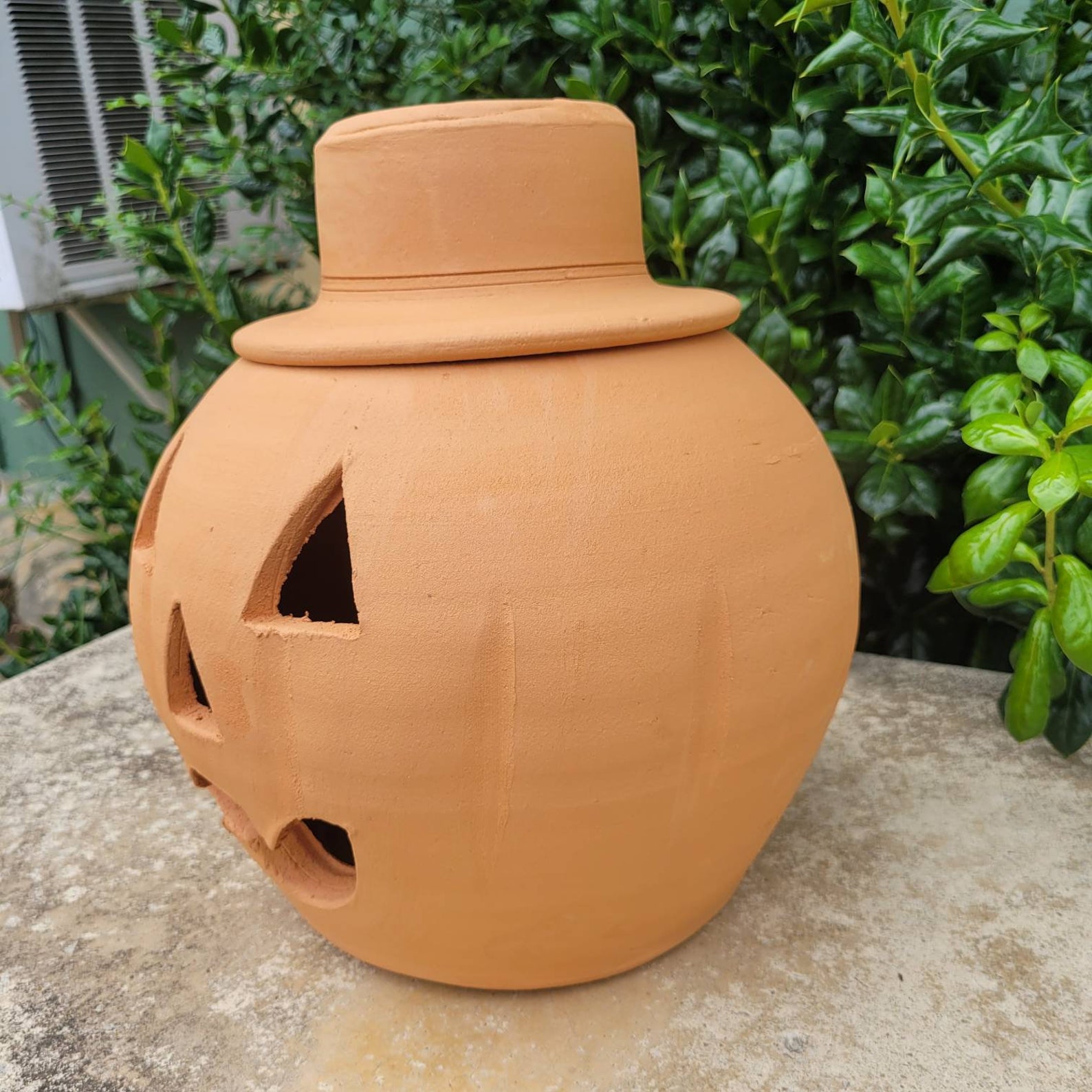 3 Gallon Terra Cotta Jacko'lantern Pumpkin With Hat From Etsy
