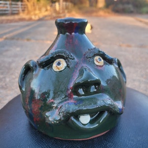 Handmade Pottery Face Jug by Billy Joe Craven | Folk Art Ceramics
