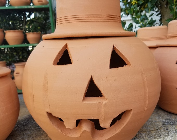 Large 5 Gallon Terra Cotta Jacko'lantern Pumpkin With Hat From Craven