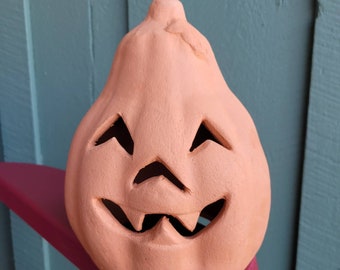 Red Georgia Clay Jack-o'-lantern Pumpkin from Craven Pottery