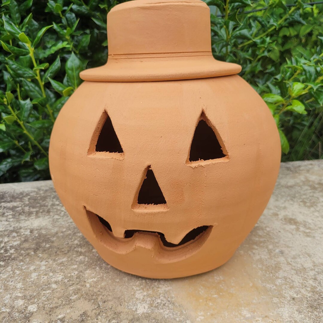 3 Gallon Terra Cotta Jacko'lantern Pumpkin With Hat From Craven