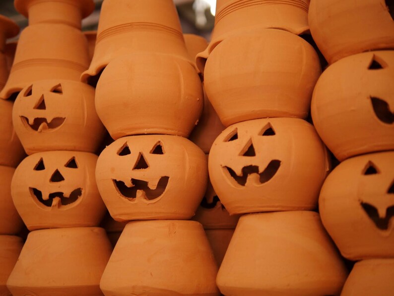1 Quart Terra Cotta Jacko'lantern Pumpkin With Hat From Etsy