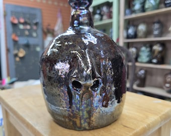 Nosy Jug | Handmade Clay Folk Art Pottery Nose Jug by Heather Elyse Head | 7.5" x 5"