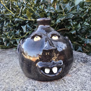 Face Jug Folk Art Brown Glazed Buggy Jug by Billy Joe Craven | 7&quot; x 8&quot;
