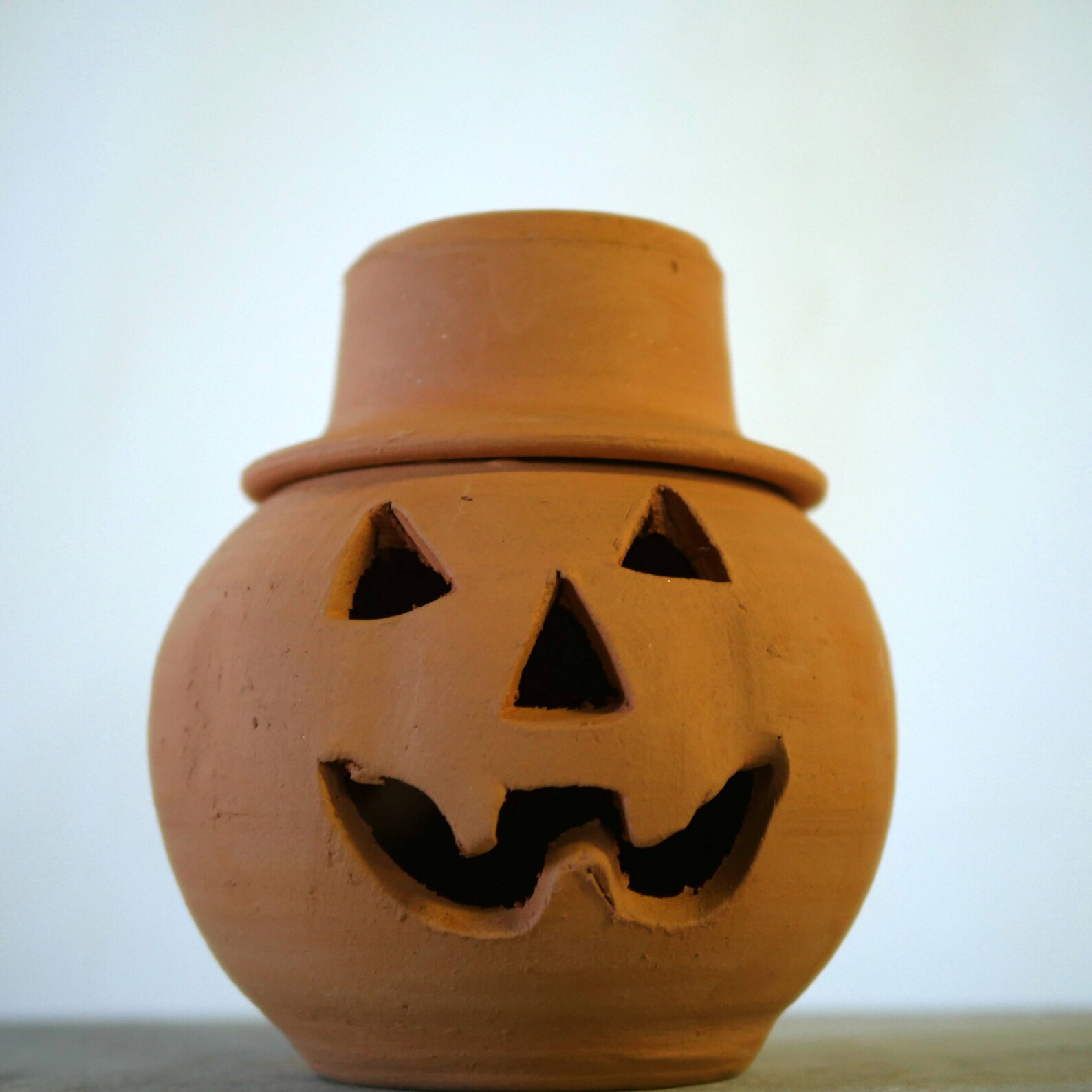 1 Quart Terra Cotta Jacko'lantern Pumpkin With Hat From Etsy