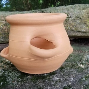 Craven Pottery Georgia Red Clay Wide Strawberry Jar Planter with 4 Pockets