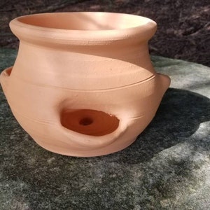 Cottagecore Terra Cotta Wide Strawberry Jar Planter with 4 Pockets for Herbs, Succulents