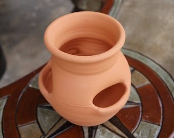 Craven Pottery Georgia Red Clay LP3 Macetero en tarro de fresa con 3 bolsillos profundos