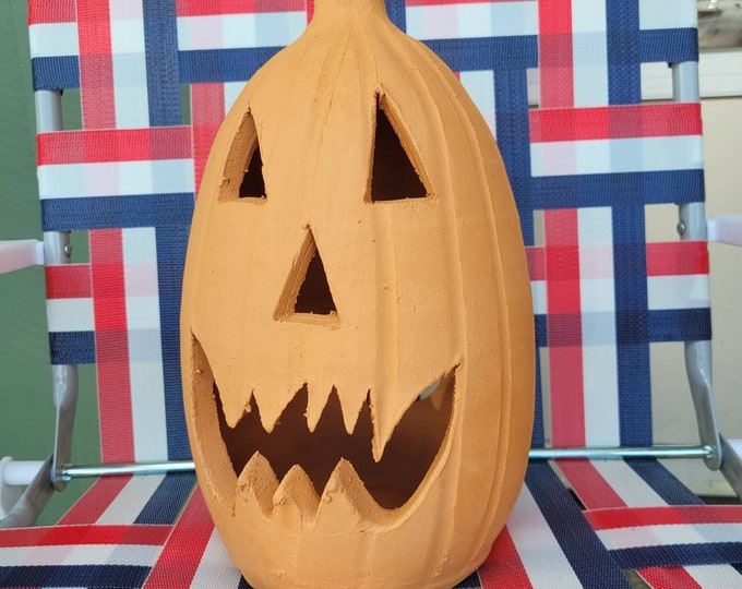 Tall Terra Cotta Jacko'lantern Pumpkin From Craven Etsy