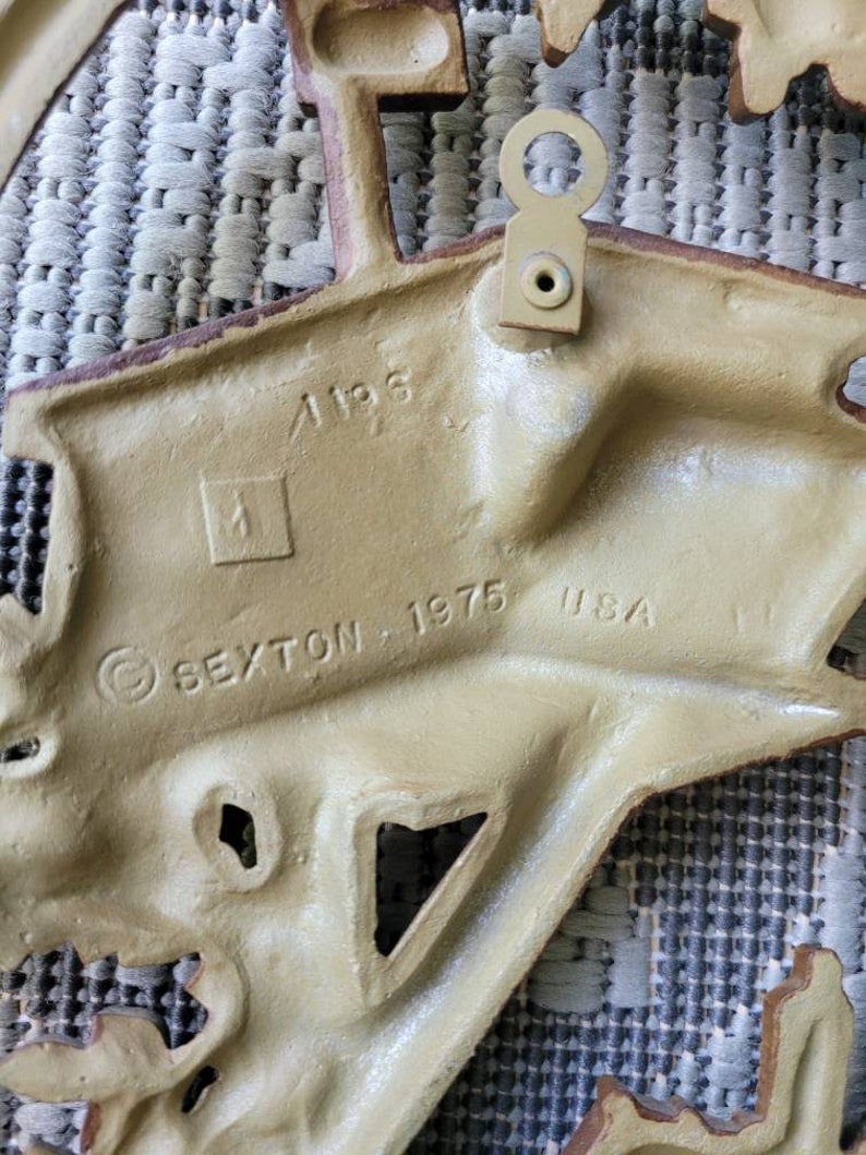 Sexton 1975 Oval Cast Metal Wall Decor With Mailbox and Cabin Etsy