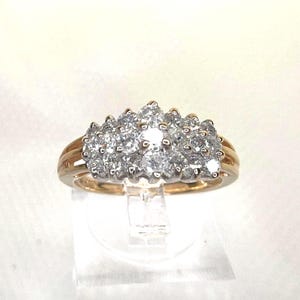 Natural Diamond 10K Solid Yellow Gold Ring - 21 Dazzling Natural Diamonds