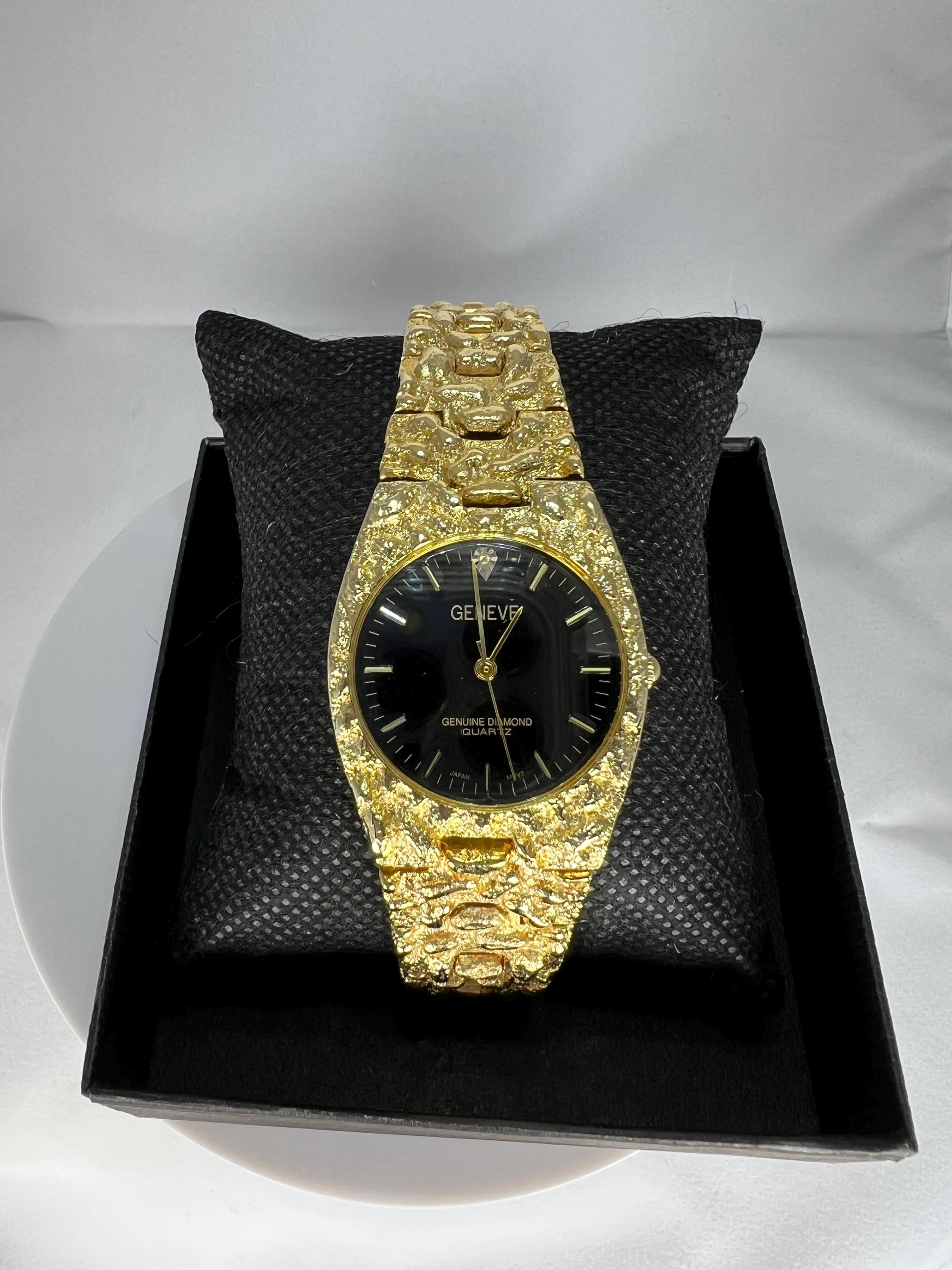 Men's Watches Geneva Quartz Gold Nugget Watch Men's Geneve