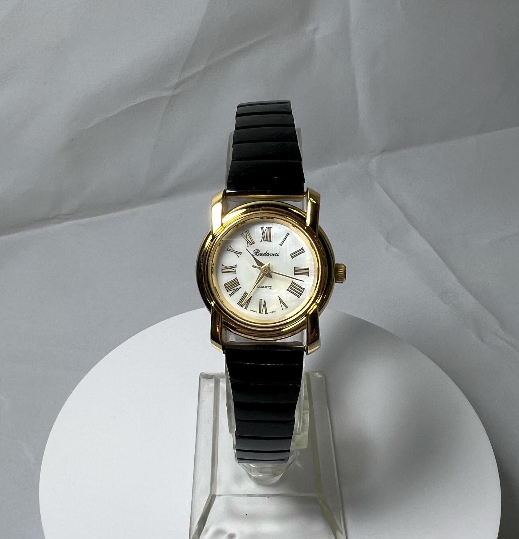 Gold/ Black/ Quartz Badavici Watch Set with Interchangeable Bands Vintage Ladies Badavici Gold-tone Watch With Black  main image 2