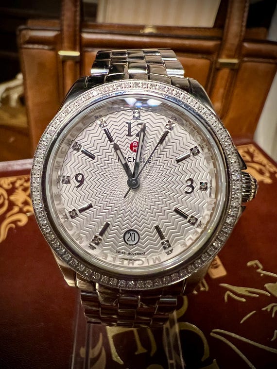 BELMORE MICHELE CHRONO WATCH WITH DIAMONDS + BAND MWW29B000006 | Michele Belmore | Womens Quartz Watch main image 3