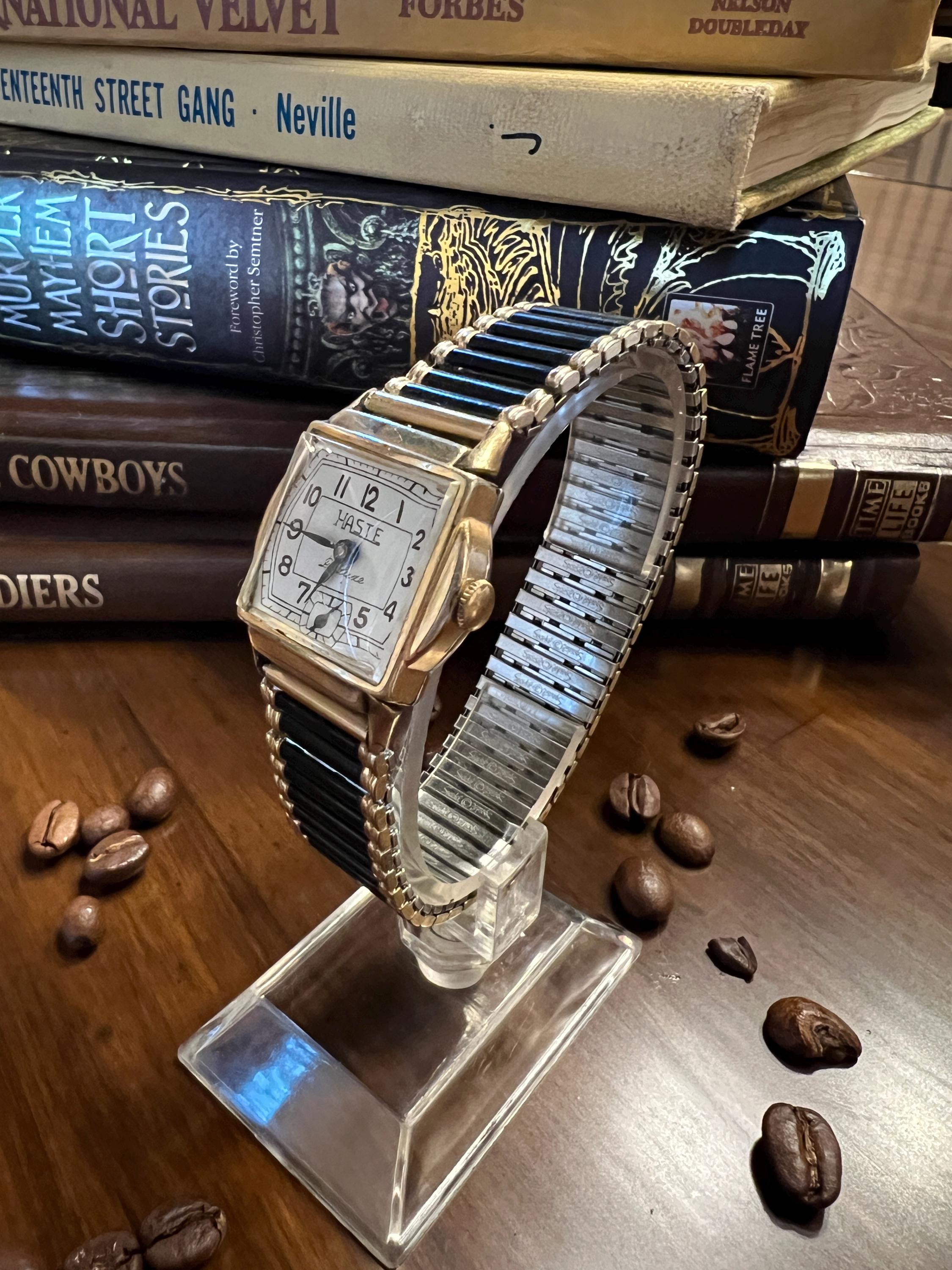 Haste vintage mechanical Gold and Silver Watch Haste Deluxe Vintage Watch - 1930s Collectible - Etsy main image 2