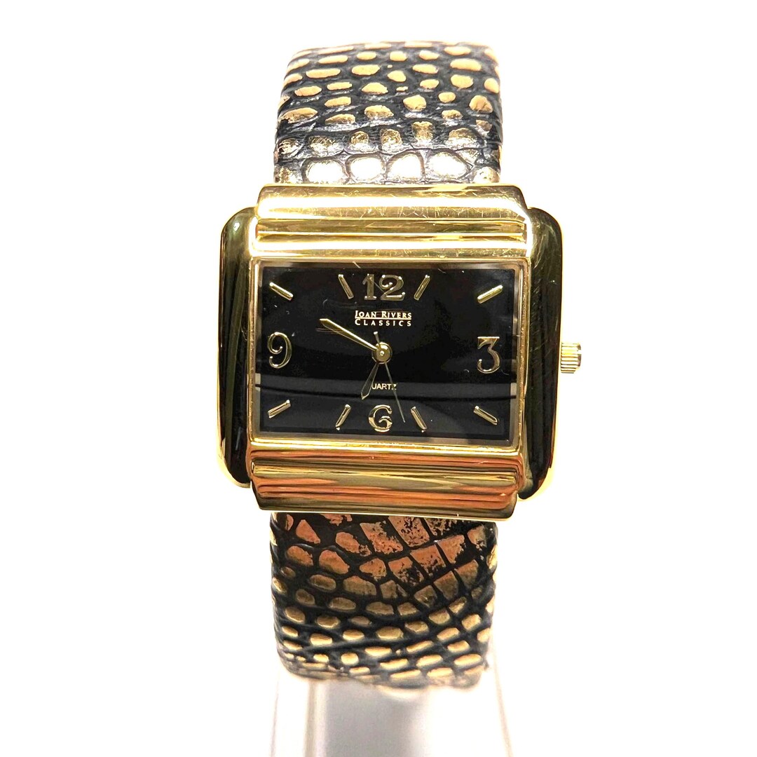 Joan Rivers Classics Gold-tone Rectangular Cuff Watch - Etsy display picture 1