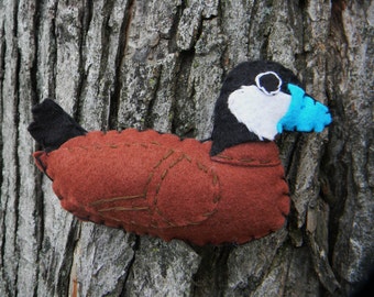 Ruddy duck Christmas ornament