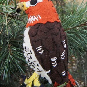 Red tailed hawk felt bird ornament