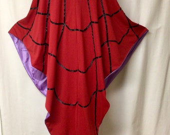 Cartoon screen accurate Length -Lydia Deetz cartoon spider web cape Beetlejuice replica cosplay