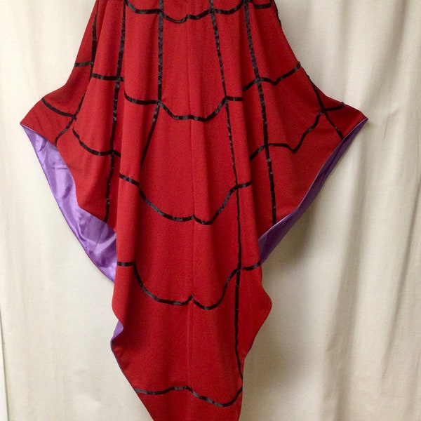 Cartoon screen accurate Length -Lydia Deetz cartoon spider web cape Beetlejuice replica cosplay