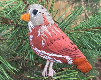 Fox sparrow Christmas ornament