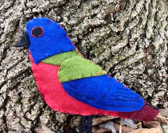 Painted Bunting Christmas ornament