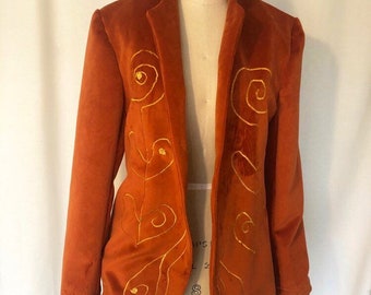 Xenophilius lovegood orange velvet jacket size small